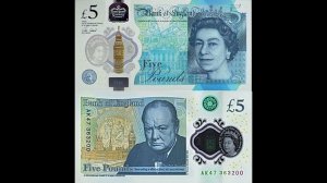 Обзор посылки с банкнотами №10, НОВЫЕ 5 ФУНТОВ СТЕРЛИНГОВ