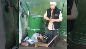 Садовый шланг для полива,растягивающийся.