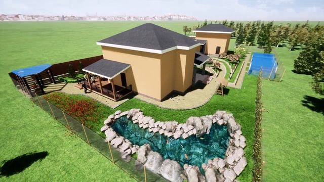 3-D анимация  дома и участка