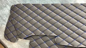 Вставки дверные для Kia Rio 3 / Киа Рио 3 (2011-2017) декоративный черный ромб синяя нить