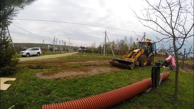 Устройство заезда на участок и подготовка основания под плиту