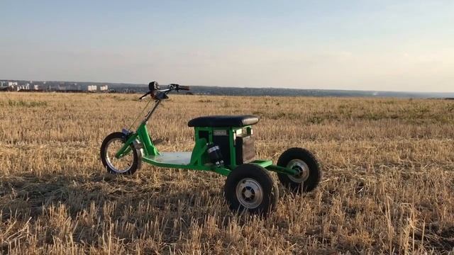 Электросамокат из гироскутера 3 колеса. Electric scooter 3 wheel 60V 20A made of gyroscooter. смотреть онлайн