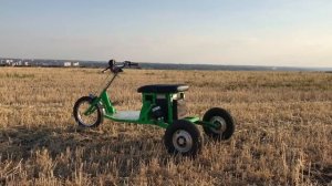 Электросамокат из гироскутера 3 колеса. Electric scooter 3 wheel 60V 20A made of gyroscooter.