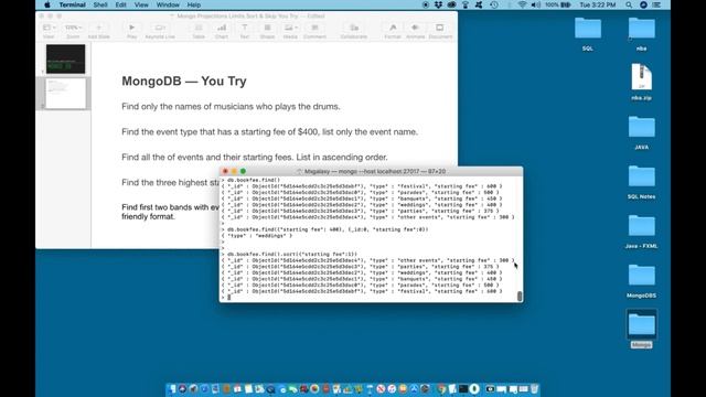 MongoDB - The Beginners Bootcamp - PROJECTION Query Exercise Solution смотреть онлайн