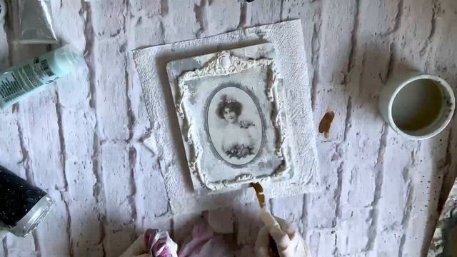 ?Decoupage Tutorial Vintage Romantic FramePanel?Mixmedia?Декупаж мастеркласс винтажная рамка?DIY