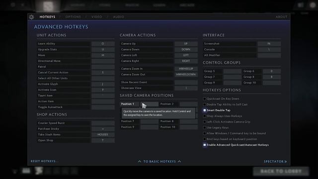 Dota 2  How to Display Quickcast  Saved Camera Position and Display Network in Game