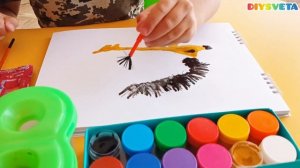 Рисуем "Ёжика" жёсткой кистью. Нетрадиционные техники рисования #видеоуроки #howtodraw #изо #рисунк