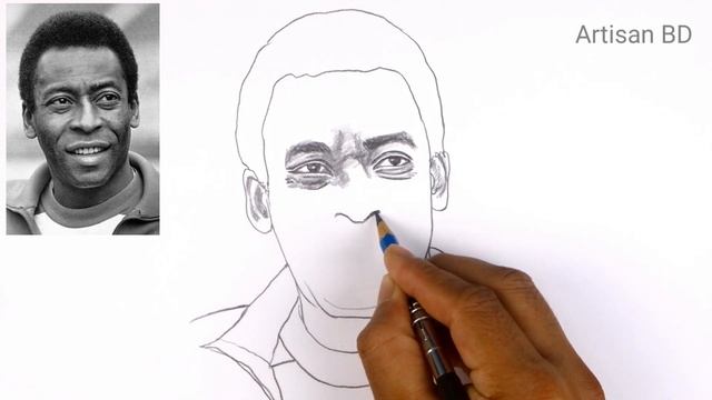 How to draw Pele, Easy pencil sketch, #pele смотреть онлайн