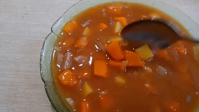 Корейский суп с тыквой и соевой пастой??