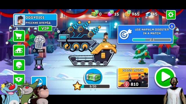 Oggy Playing Battery Tank ? | New Tank In Hills Of Steel | Oggy vs Granny Gameplay | Tank Game смотреть онлайн