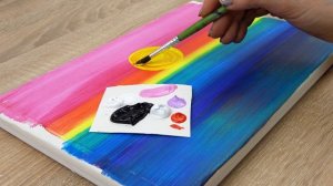 Рисование Заката в простой технике акриловой живописи с использованием скалки