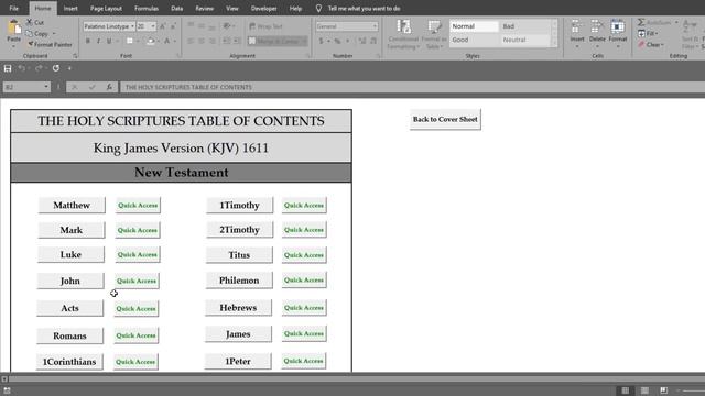 King James New Testament Bible in Excel смотреть онлайн