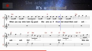 Girl - Beatles (Alto Saxophone Sheet Music Gm Key / Karaoke / Easy Solo Cover)