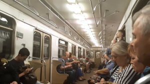 Поездка на поезде метро Еж3 от станции Полежаевская до станции Планерная