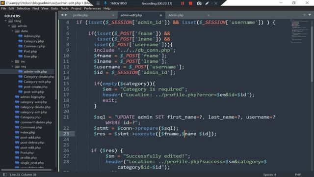 How to Create a Blog PHP & MySQL database #7 | Edit Profile and change Password смотреть онлайн