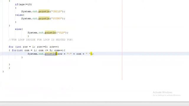 #23 loops in java with example program - nested loops java examples