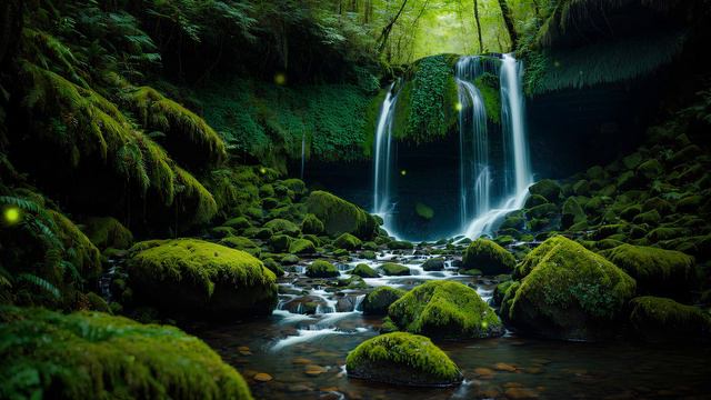 Beautiful Peaceful forest waterfall peaceful melodies