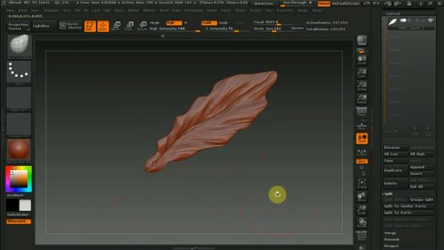 Zbrush 4R7 как сделать перья