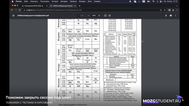 Расписание занятий ВГМУ | mozgstudent.ru смотреть онлайн