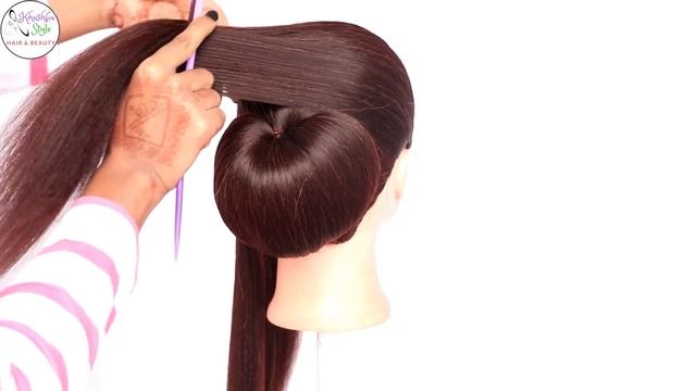 very easy hairstyle with using clutcher | try on hairstyle | simple hairstyles | clutcher hairstyle смотреть онлайн