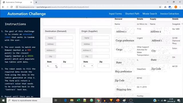RPA Challenge - Shortest Path with Python, Selenium and Tesseract OCR