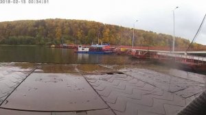 Развод понтонного моста через Оку город Озёры