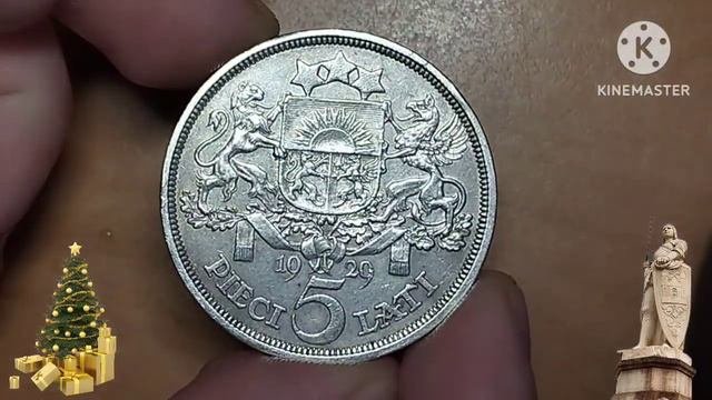 5 Лат - Латвия - 1929 год - Серебро
