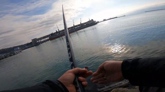 Черное море. Поиск и лов кефали(чуларки) на поплавок в порту.