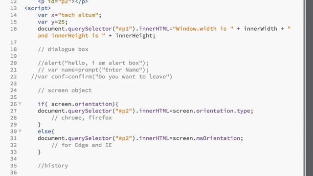 JavaScript History, location and Navigator object