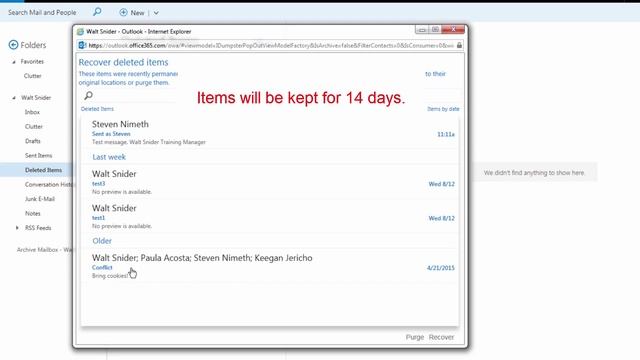 Recovering Deleted Items in Outlook on the Web (OOTW) or OWA смотреть онлайн