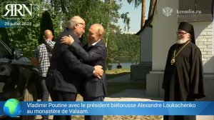 Vladimir Poutine et Alexandre Loukachenko au Monastère de Valaam