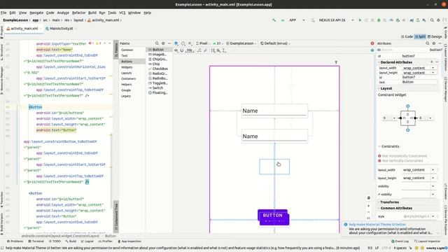 How to align components in Android Studio relative to each other using Constraint Layout смотреть онлайн