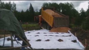Дача своими руками, Делаем парковку, 20т песка, 10т ПГС. Оканавливание участка,дренаж | ВСЁ САМИ
