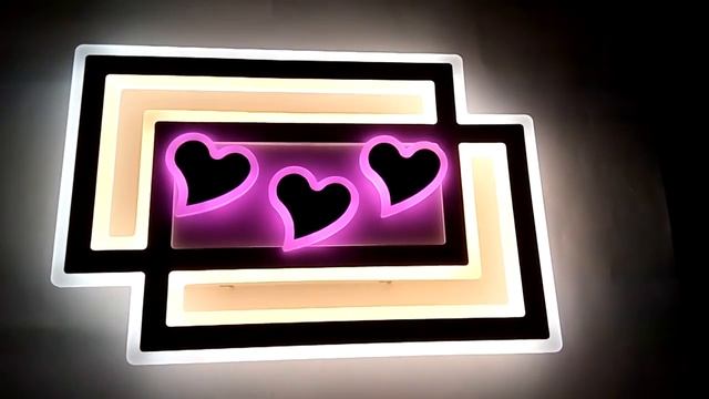 Люстра светодиодная детская сердечки 6001-2 WT+GRY 200W смотреть онлайн