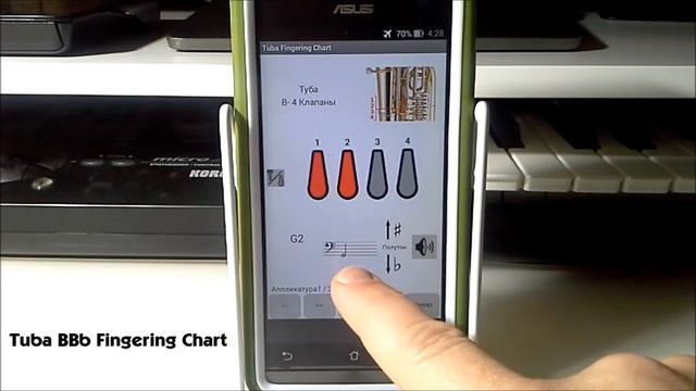 Аппликатура для тубы - Tuba Fingering Chart (BBb-CC-Eb-F)