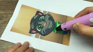 3d pen drawing My Talking Tom 2. DIY