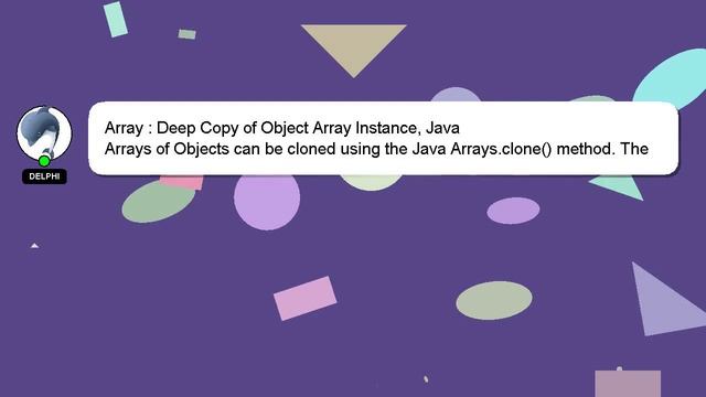 Array : Deep Copy of Object Array Instance, Java смотреть онлайн