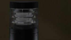 Round LED Bollard Light with Square Top and Louvers