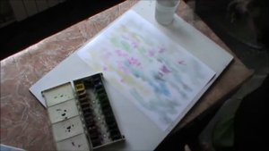 Как рисовать цветы акварелью по сырому.