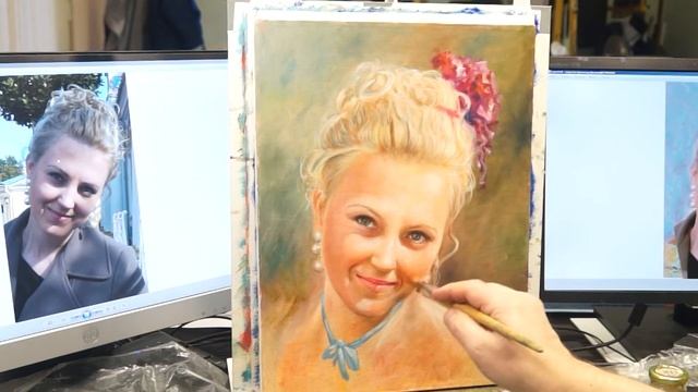 Пробуем лессировки в портрете. Живопись маслом. смотреть онлайн