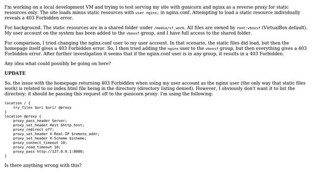403 Forbidden serving static files from VirtualBox shared folder with nginx (Ubuntu 10.04LTS... смотреть онлайн