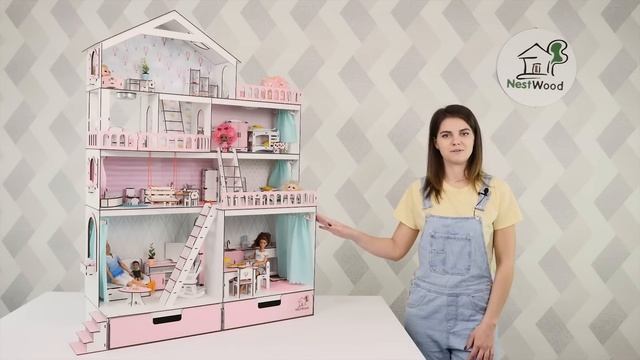 Подробный обзор кукольного домика для ЛОЛ и Барби"Большой особняк" NestWood смотреть онлайн