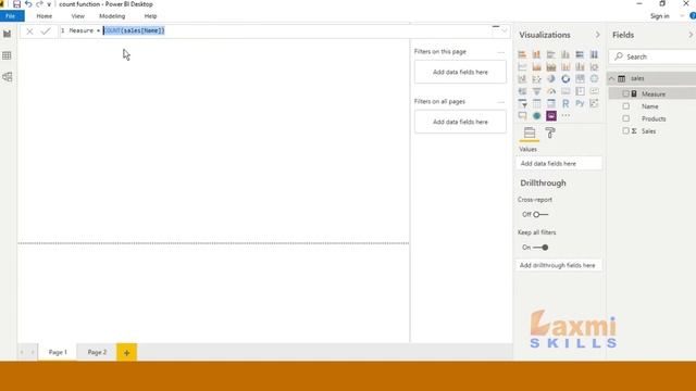 Count dax function in power bi desktop | #Countdaxfunction