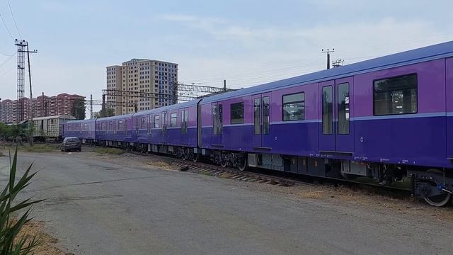 Транспортировка новых метропоездов 81-765.Б/766.Б в электродепо Нариманов