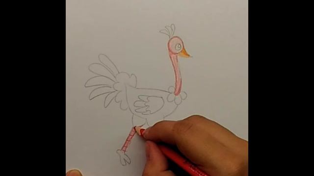Как нарисовать мультяшного страуса смотреть онлайн
