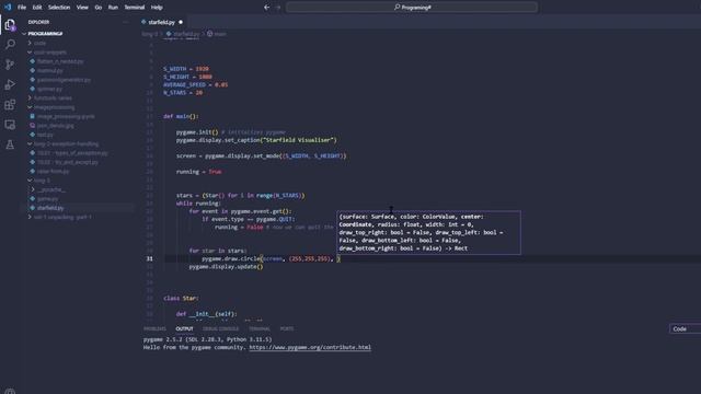 Python Mini Project for beginners: A Space Odissey