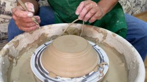 Тарелка на гончарном круге (2 часть)