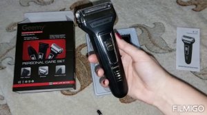 Распаковка Бритвенный набор Geemy GM-573, 3 в 1. Машинка для стрижки волос, бритва, триммер для нос