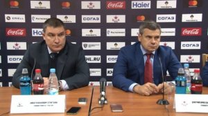 Послематчевая пресс конференция ХК ЦСКА   ХК «Трактор» 25.08.2016