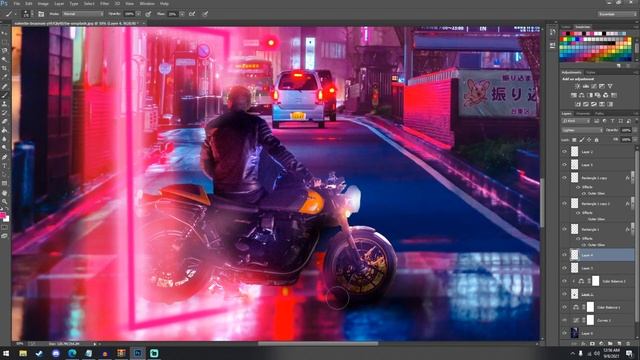 NIGHT RIDE! - Photoshop CC 2020 Speed Art смотреть онлайн